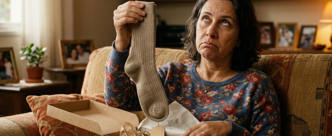 Adeus, Meias Bege! 🧦 Por que sua mãe merece um presente com história (e não um ‘utilitário’ sem graça)